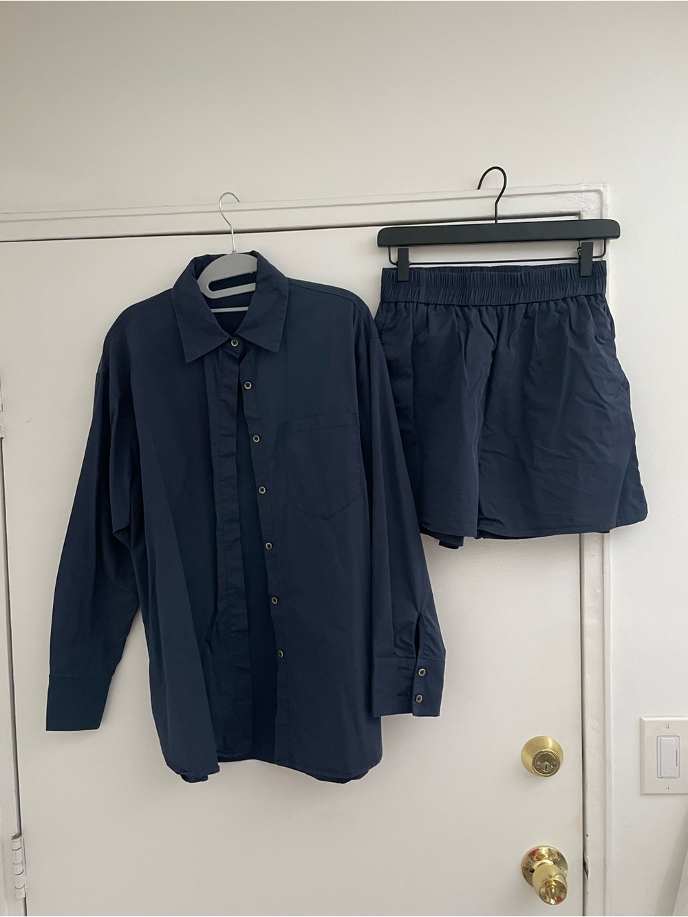 Commense navy poplin set, size M